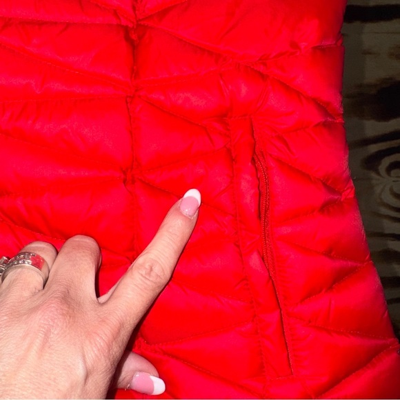 Red Quilted Puffer Vest with Stand-Up Collar - Picture 2 of 7